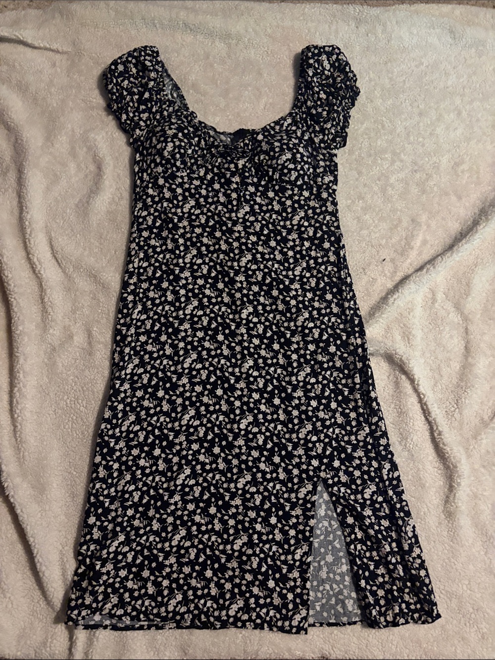 No Boundaries Black & White Floral Milkmaid Dress